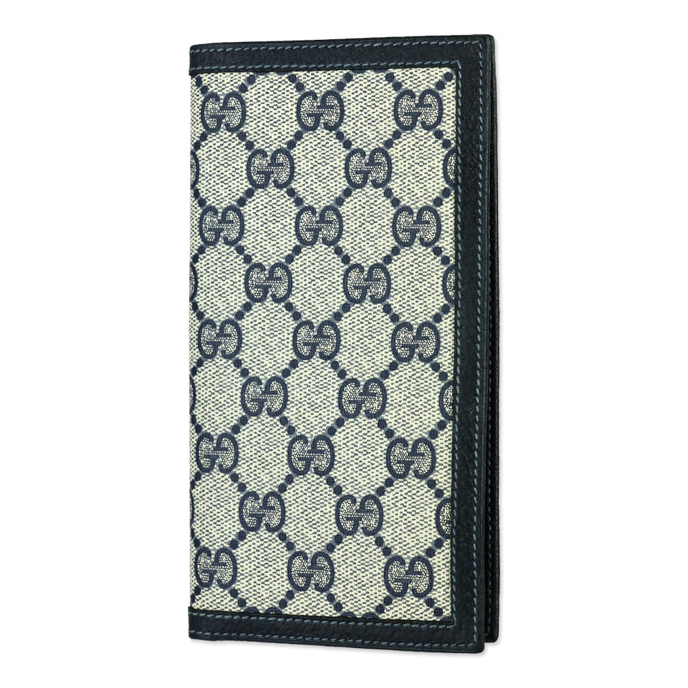 Gucci Navy GG Monogram Canvas Checkbook