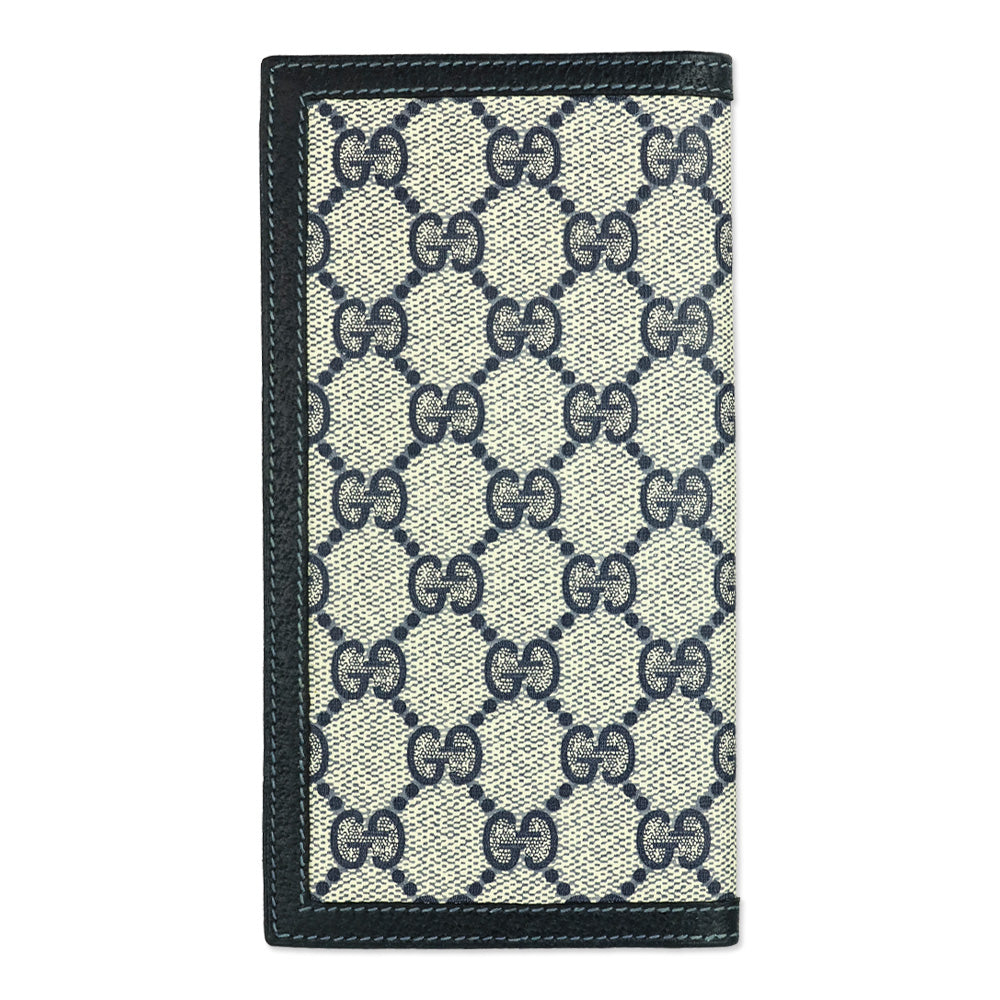 Gucci Navy GG Monogram Canvas Checkbook
