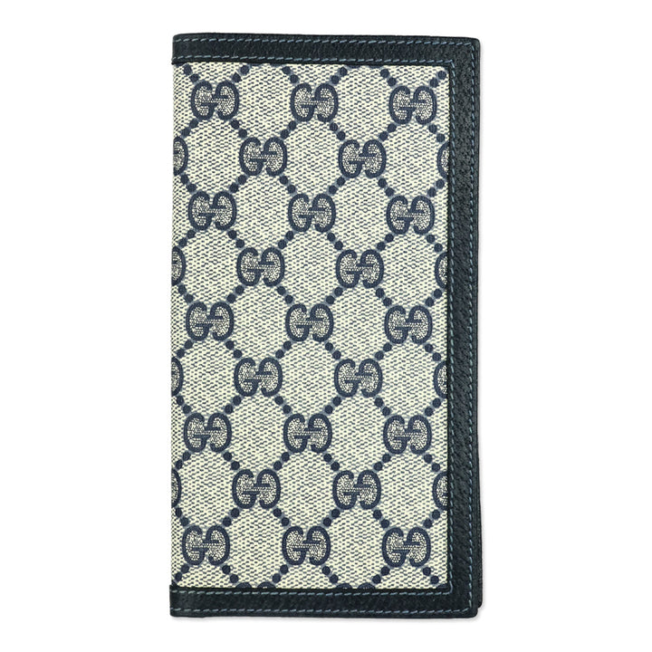 Gucci Navy GG Monogram Canvas Checkbook