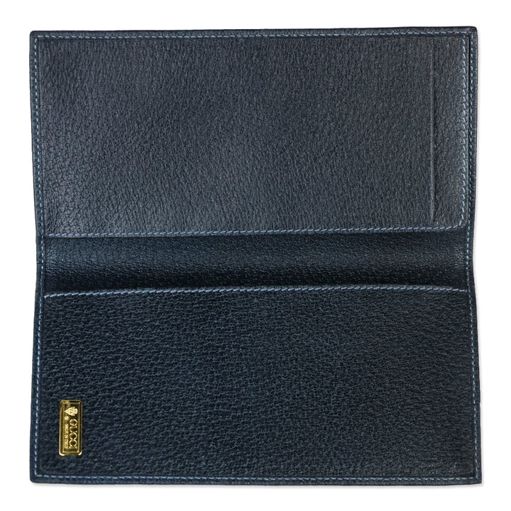 Gucci Navy GG Monogram Canvas Checkbook