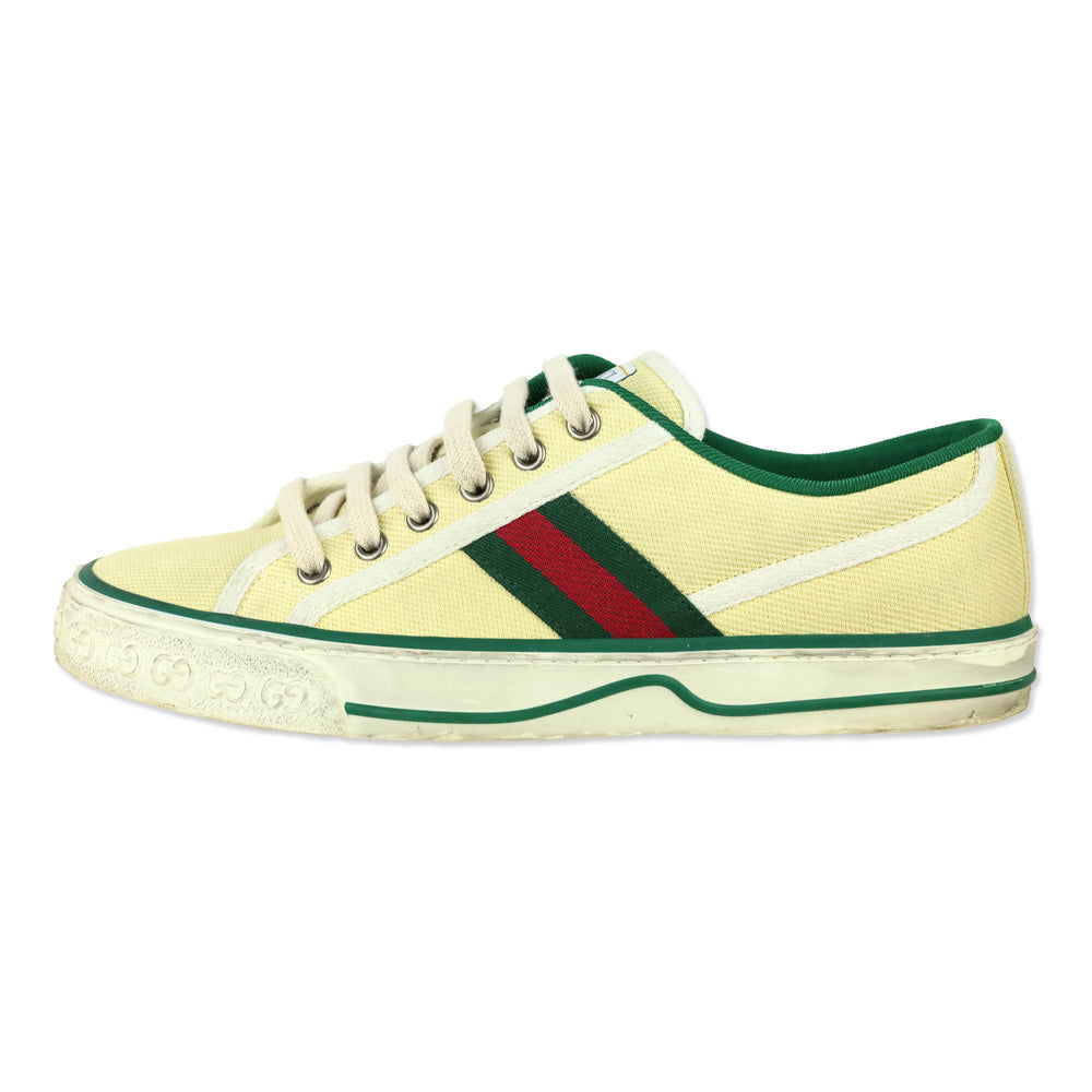 Gucci Old Tennis Tweed Web 1977 Canvas Low Top Sneakers