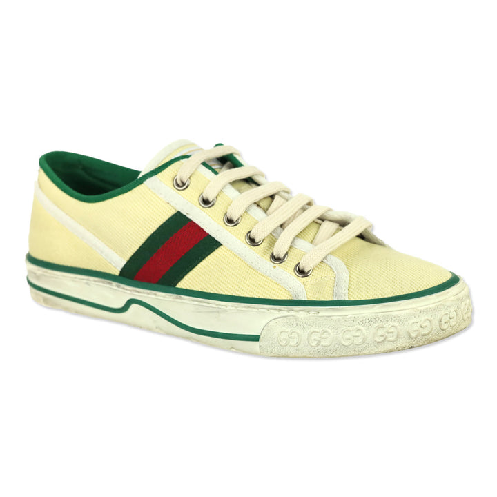 Gucci Old Tennis Tweed Web 1977 Canvas Low Top Sneakers
