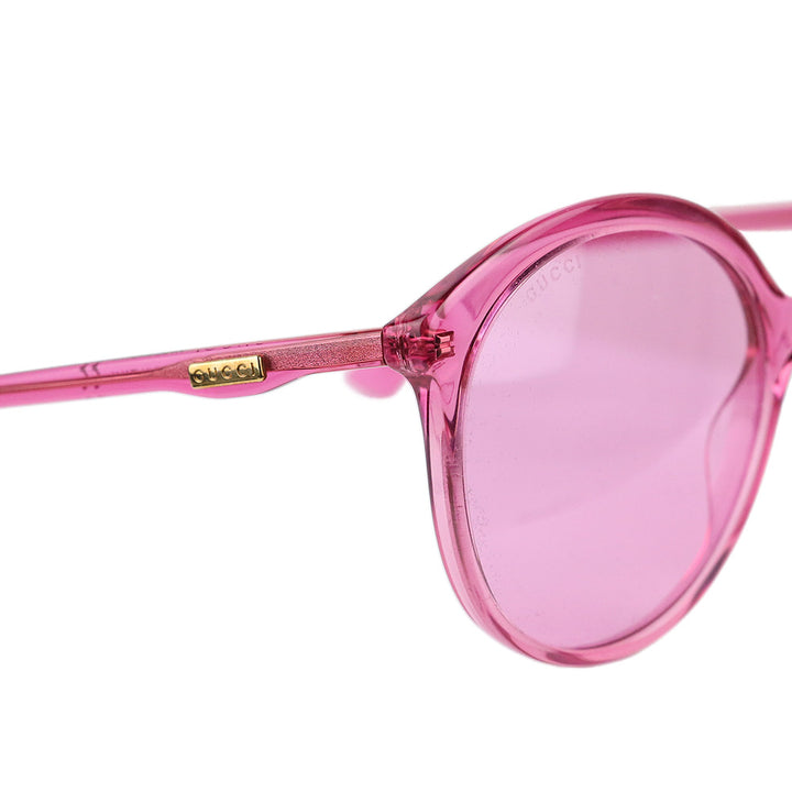 Gucci Pink Fuchsia Tinted Round Acetate Sunglasses