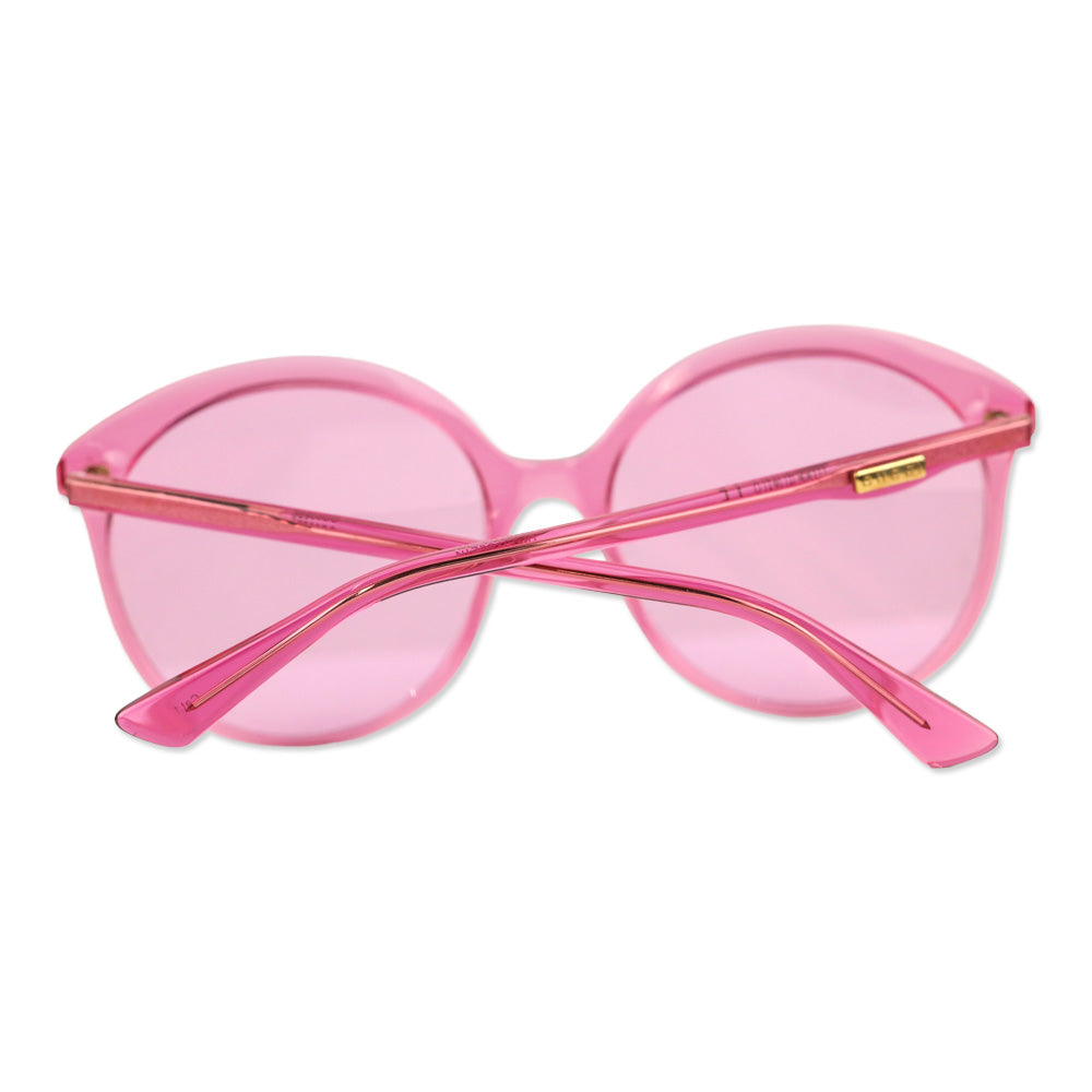 Gucci Pink Fuchsia Tinted Round Acetate Sunglasses