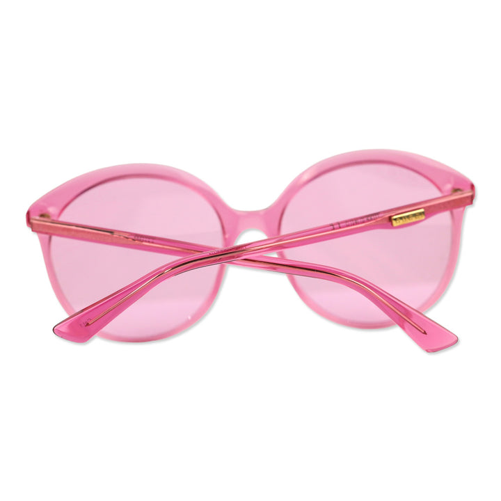Gucci Pink Fuchsia Tinted Round Acetate Sunglasses