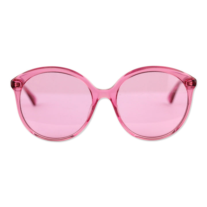 Gucci Pink Fuchsia Tinted Round Acetate Sunglasses