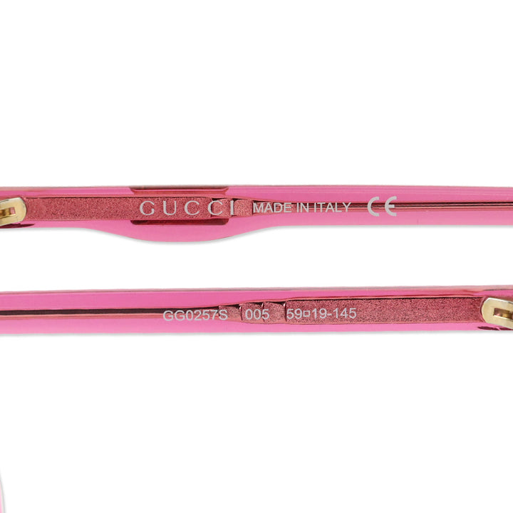 Gucci Pink Fuchsia Tinted Round Acetate Sunglasses