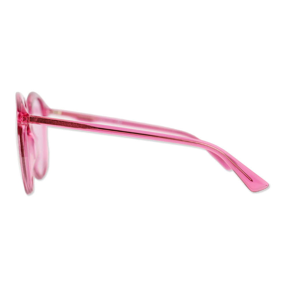 Gucci Pink Fuchsia Tinted Round Acetate Sunglasses