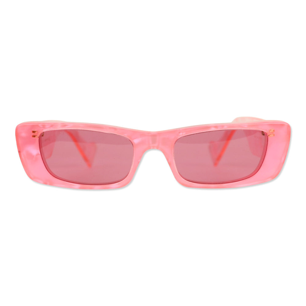 Gucci Pink Pearlescent Rectangle Sunglasses