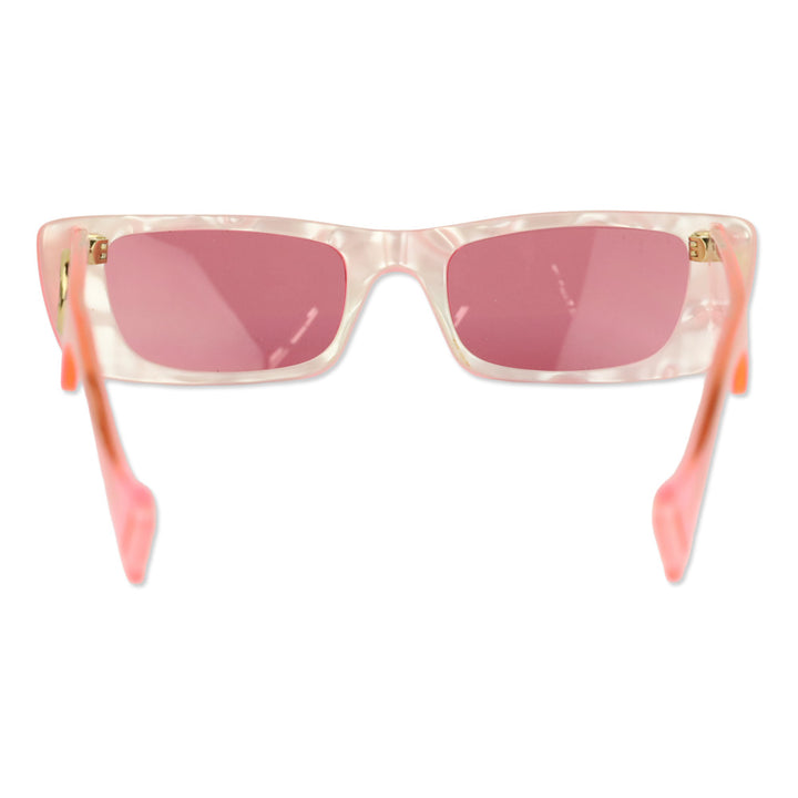 Gucci Pink Pearlescent Rectangle Sunglasses