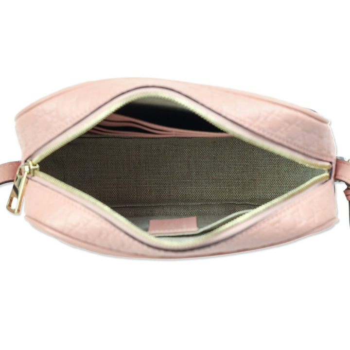 Gucci Pink Rose Microguccissima Leather Bree Crossbody