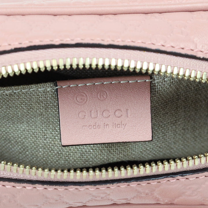 Gucci Pink Rose Microguccissima Leather Bree Crossbody