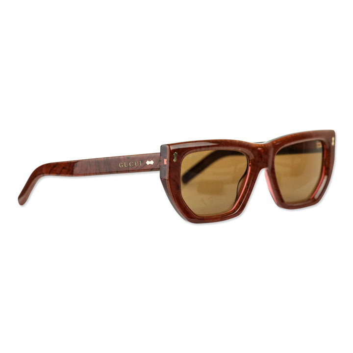 Gucci Pink/Brown Acetate Square Sunglasses