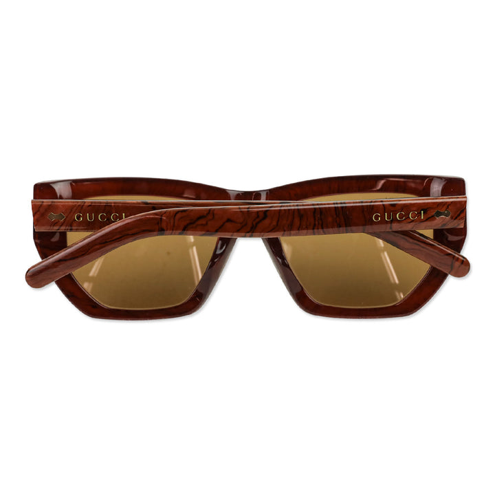 Gucci Pink/Brown Acetate Square Sunglasses
