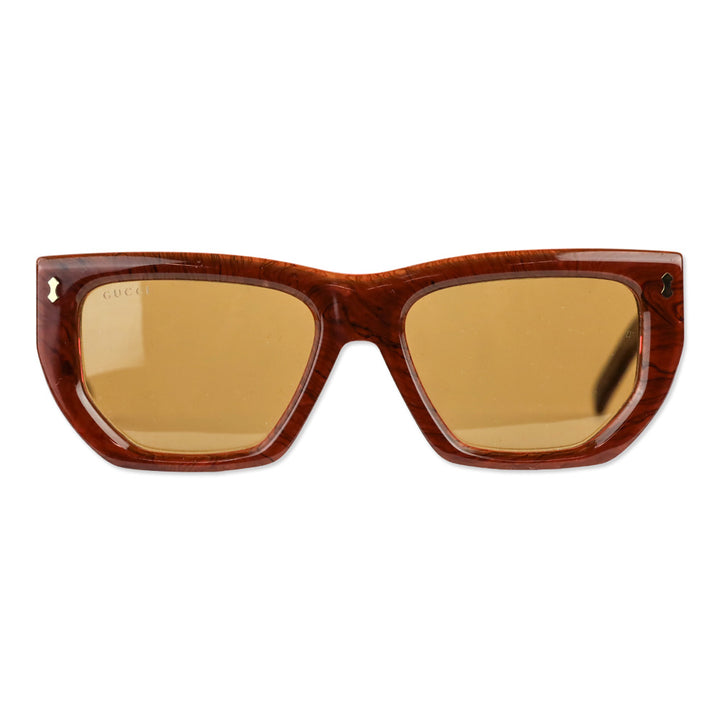 Gucci Pink/Brown Acetate Square Sunglasses