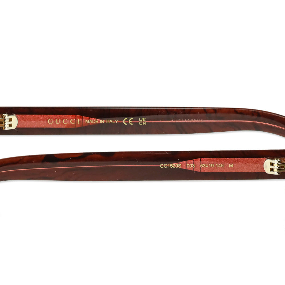 Gucci Pink/Brown Acetate Square Sunglasses