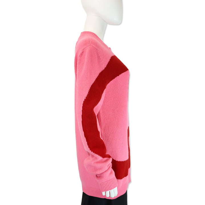 Gucci Pink/Red GG Wool Knit Crewneck Sweater
