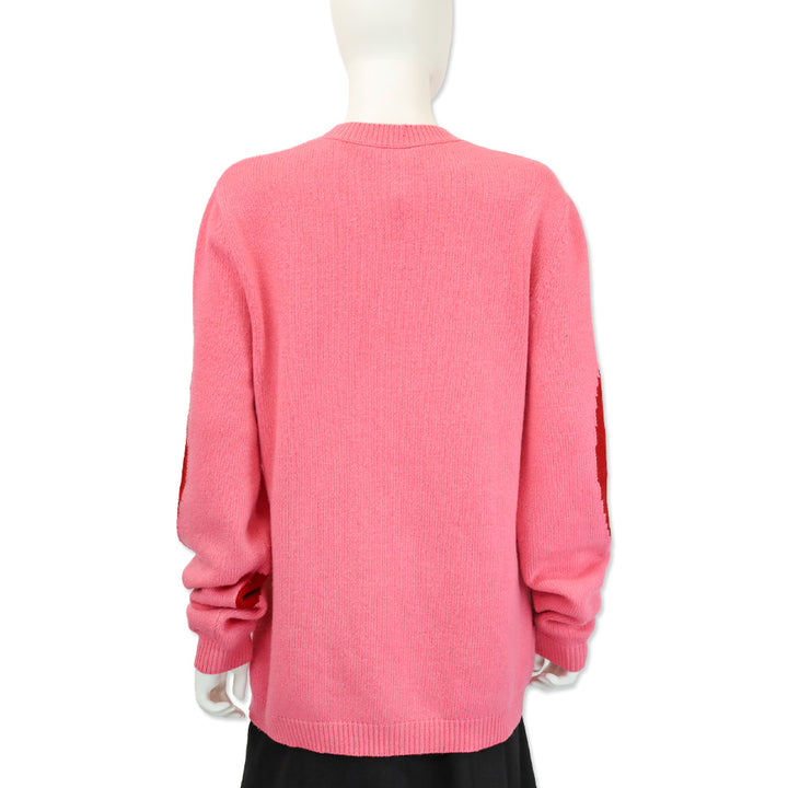 Gucci Pink/Red GG Wool Knit Crewneck Sweater