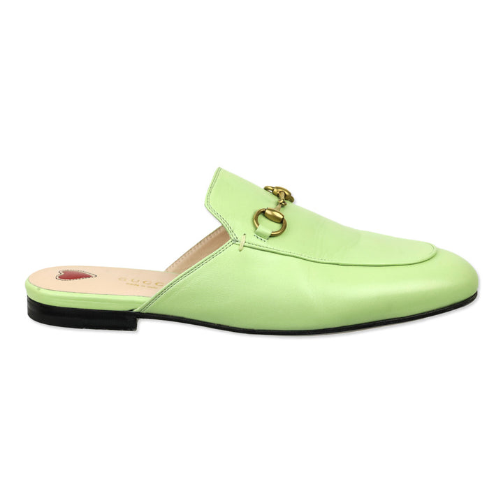 Gucci Pistachio Green Malaga Kid Leather Horsebit Princetown Slipper