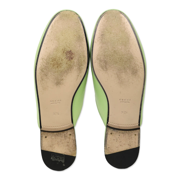 Gucci Pistachio Green Malaga Kid Leather Horsebit Princetown Slipper