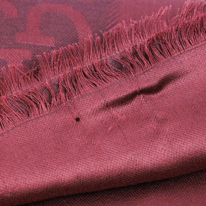 Gucci Red GG Wool Silk Jacquard Shawl