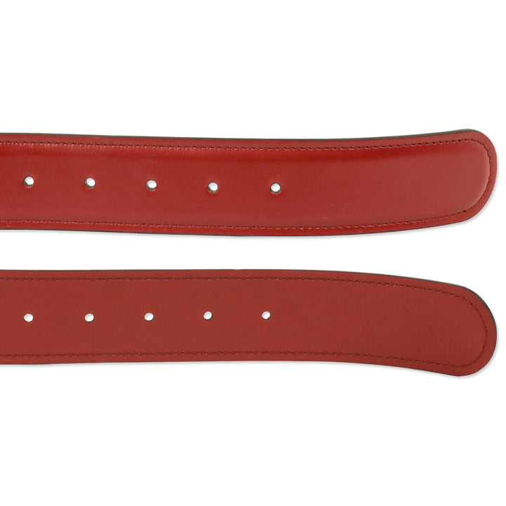 Gucci Red Leather Belt with Gold GG Buckle