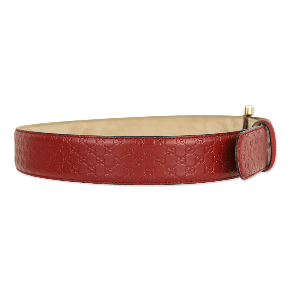 Gucci Red Microguccissima Leather Belt