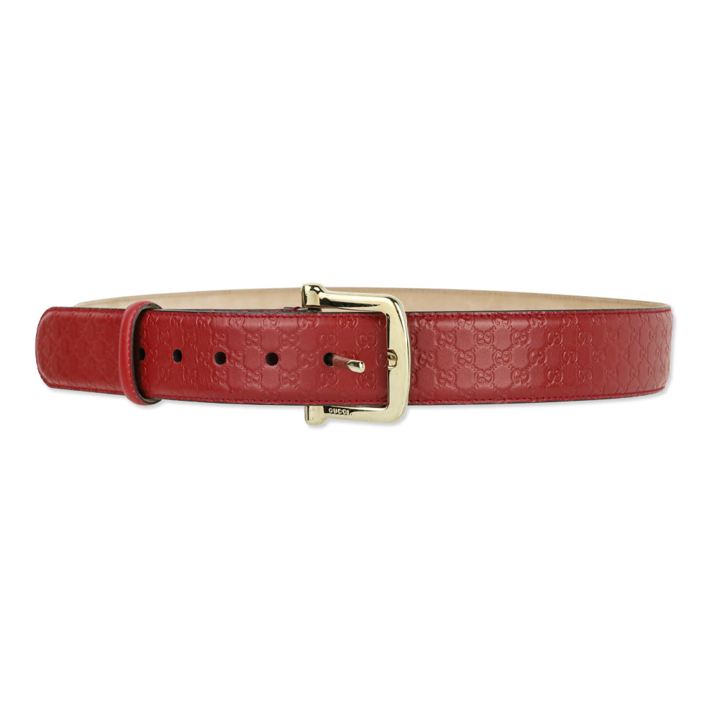 Gucci Red Microguccissima Leather Belt