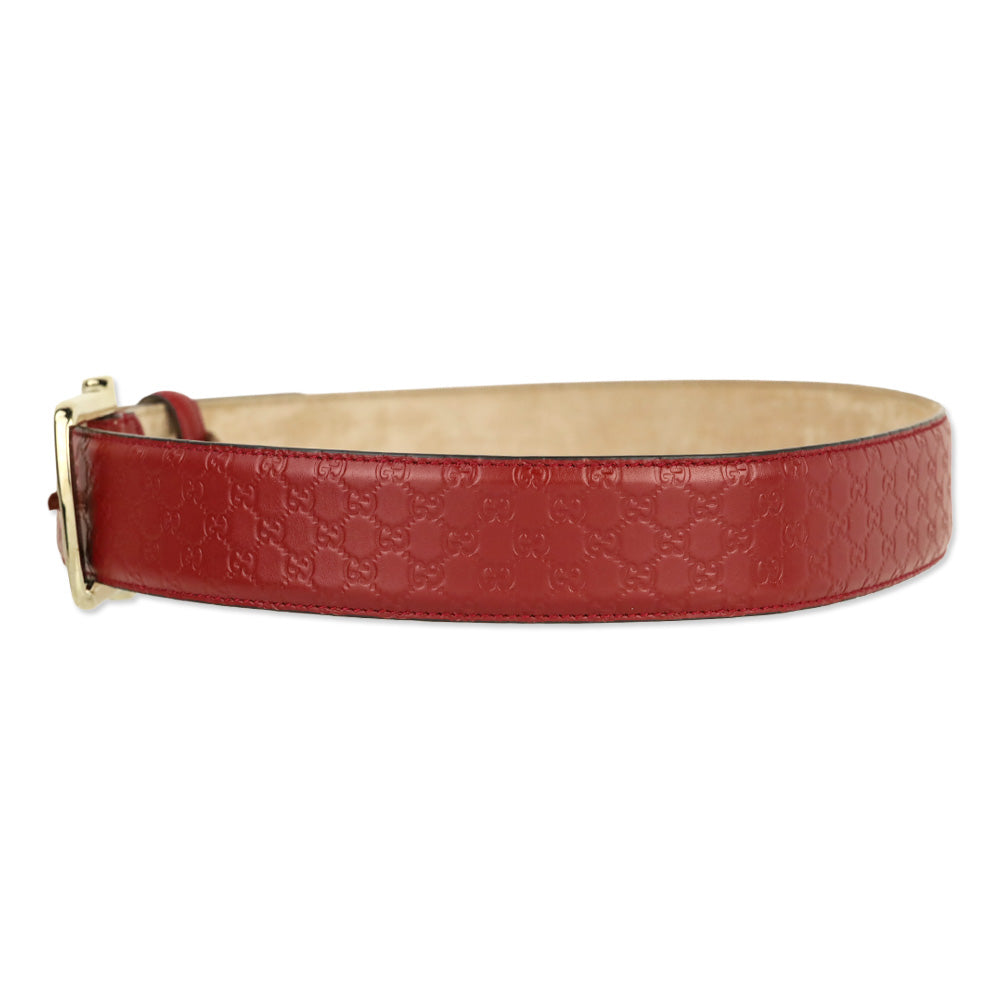 Gucci Red Microguccissima Leather Belt