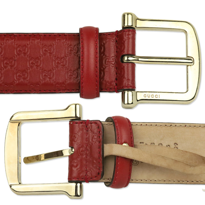 Gucci Red Microguccissima Leather Belt