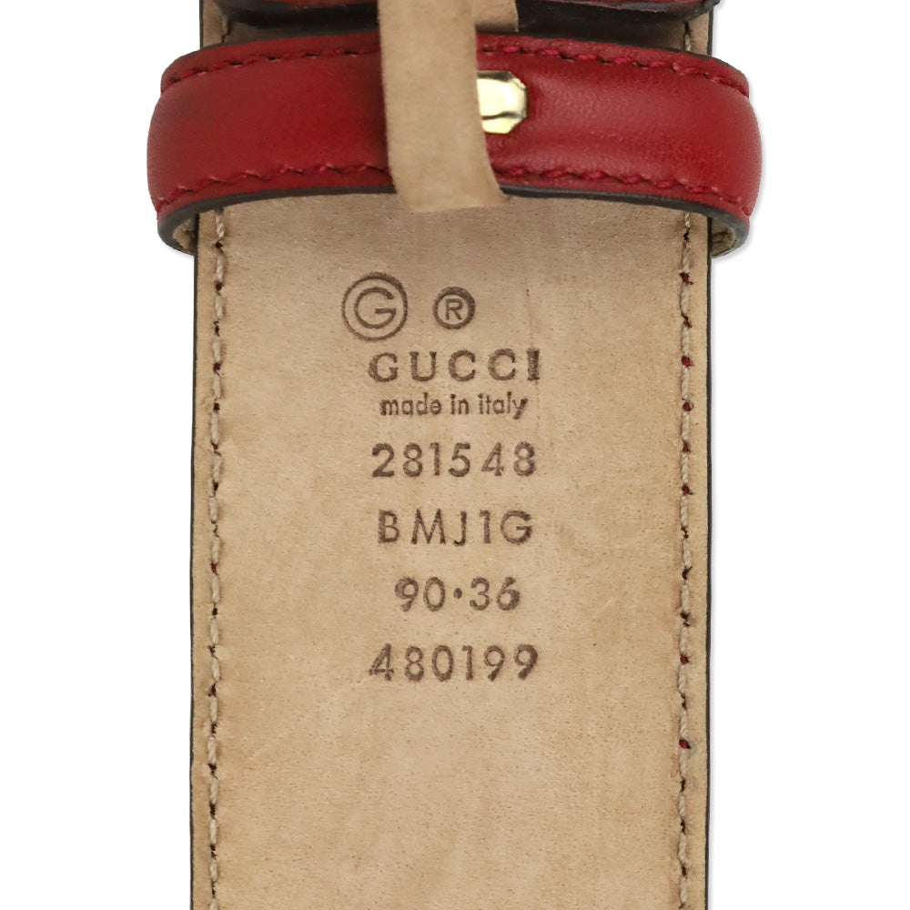 Gucci Red Microguccissima Leather Belt
