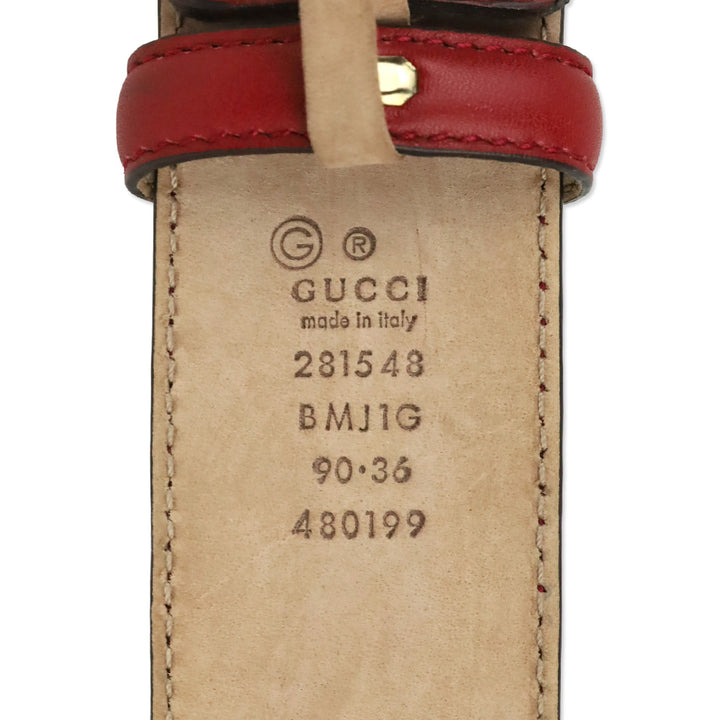 Gucci Red Microguccissima Leather Belt