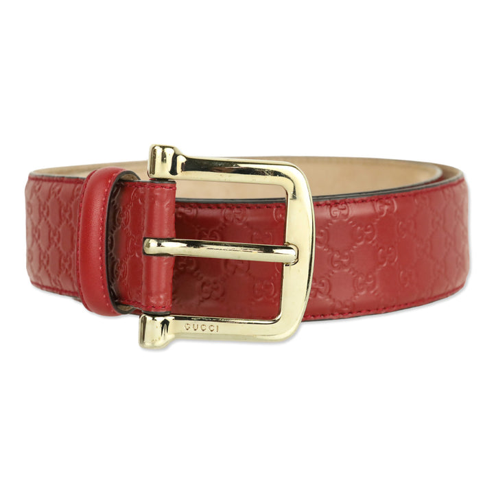 Gucci Red Microguccissima Leather Belt
