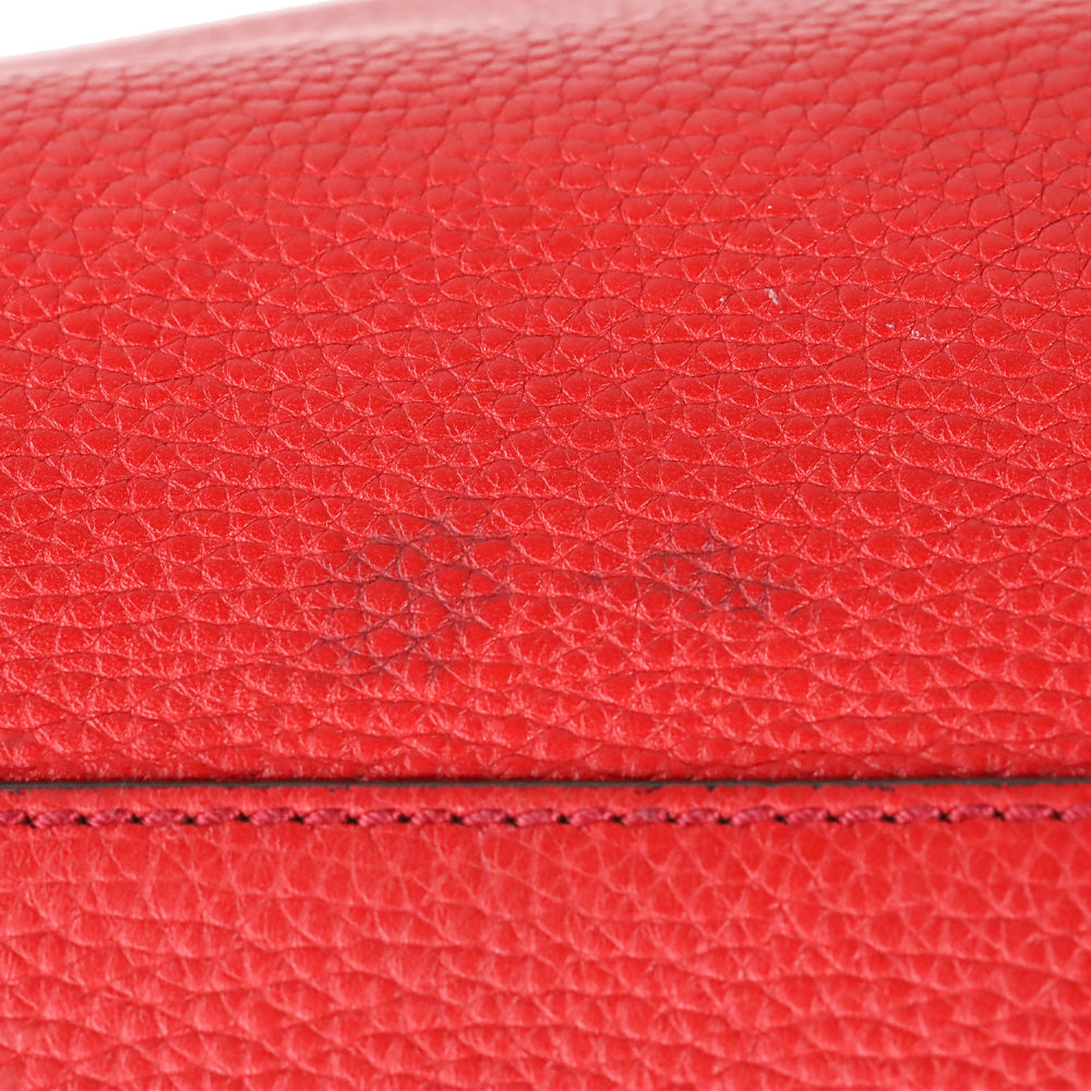 Gucci Red Pebbled Leather Soho Chain Tote Bag