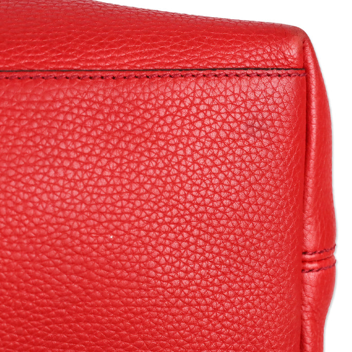 Gucci Red Pebbled Leather Soho Chain Tote Bag