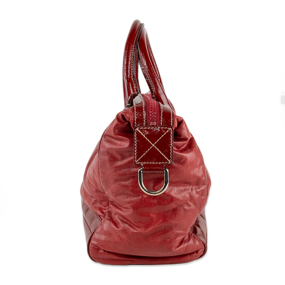 Gucci Red Snow Glam Boston Bag