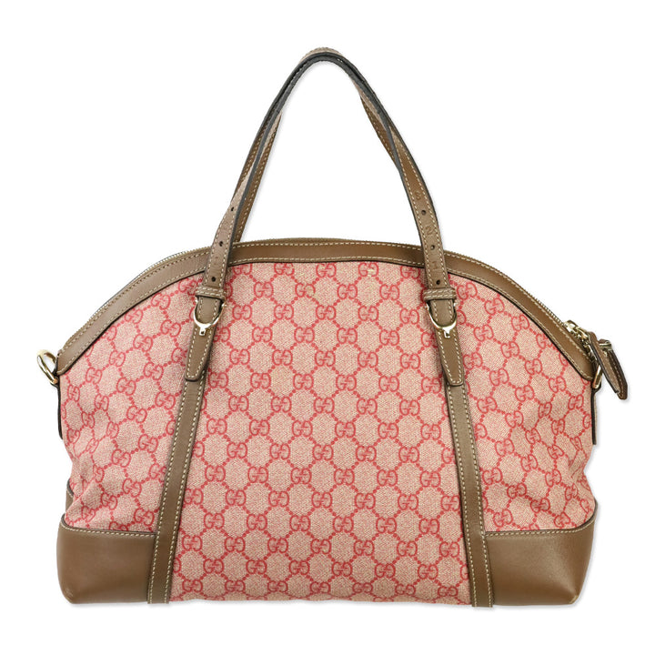 Gucci Red/Beige GG Nice Supreme Dome Medium Bag