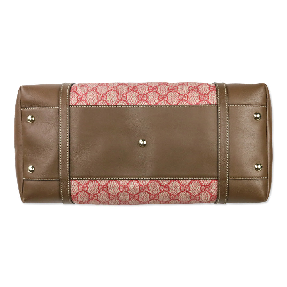 Gucci Red/Beige GG Nice Supreme Dome Medium Bag