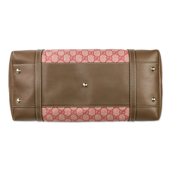 Gucci Red/Beige GG Nice Supreme Dome Medium Bag