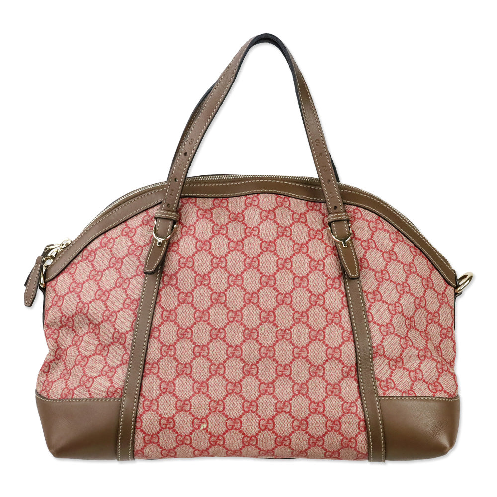 Gucci Red/Beige GG Nice Supreme Dome Medium Bag