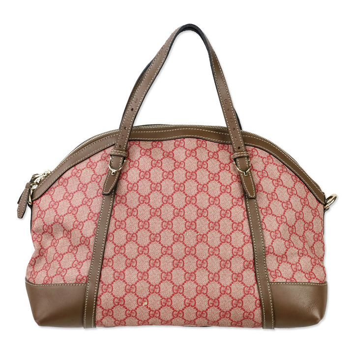 Gucci Red/Beige GG Nice Supreme Dome Medium Bag