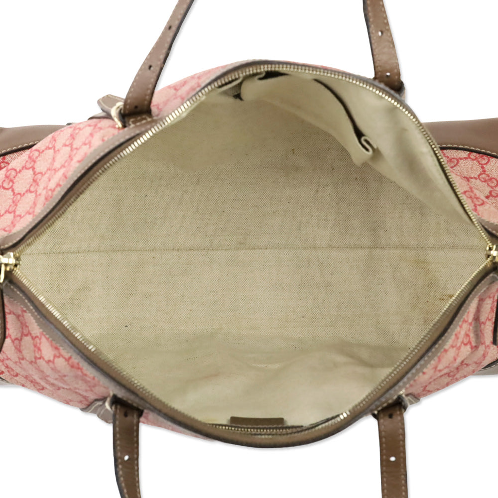 Gucci Red/Beige GG Nice Supreme Dome Medium Bag