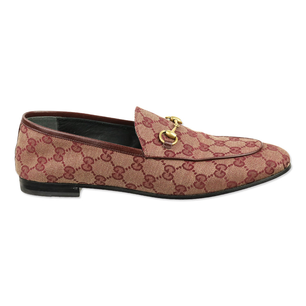 Gucci Sahara Rubino GG Canvas Horsebit Jordaan Loafers