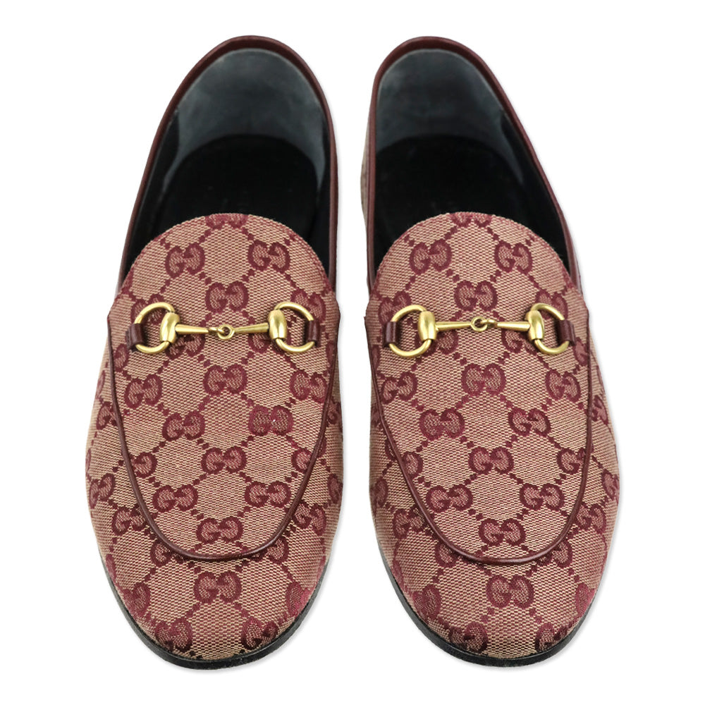 Gucci Sahara Rubino GG Canvas Horsebit Jordaan Loafers