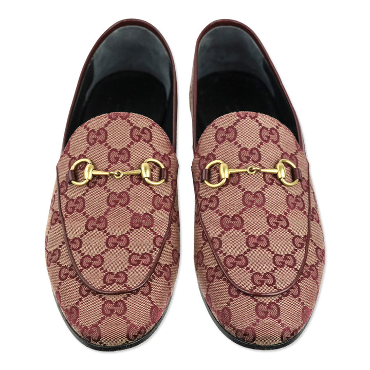 Gucci Sahara Rubino GG Canvas Horsebit Jordaan Loafers