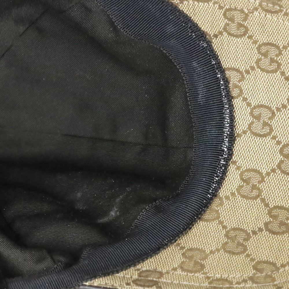 Gucci Sand/Dark Brown GG Cotton Baseball Hat With Web