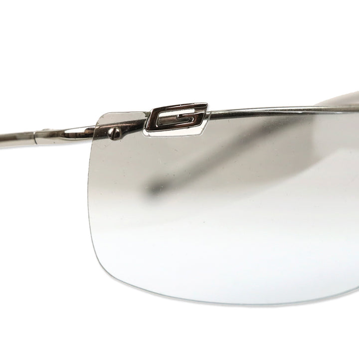 Gucci Silver Logo Rimless Shield Sunglasses