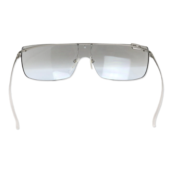 Gucci Silver Logo Rimless Shield Sunglasses