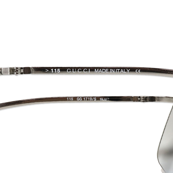 Gucci Silver Logo Rimless Shield Sunglasses