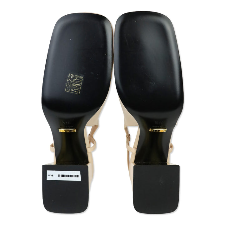 Gucci Skin Rose Malaga Kid Horsebit 75mm Slingback Sandals